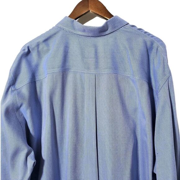 Peter Millar Nanoluxe Twill Shirt Size 2XL Button Up Long Sleeve Blue Mens - Picture 4 of 10